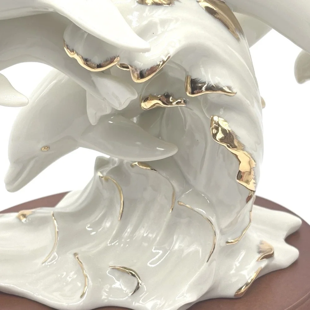 Vintage 1995 Lenox‎ Between Sea And Sky Dolphin Fine Porcelain Gold Accents